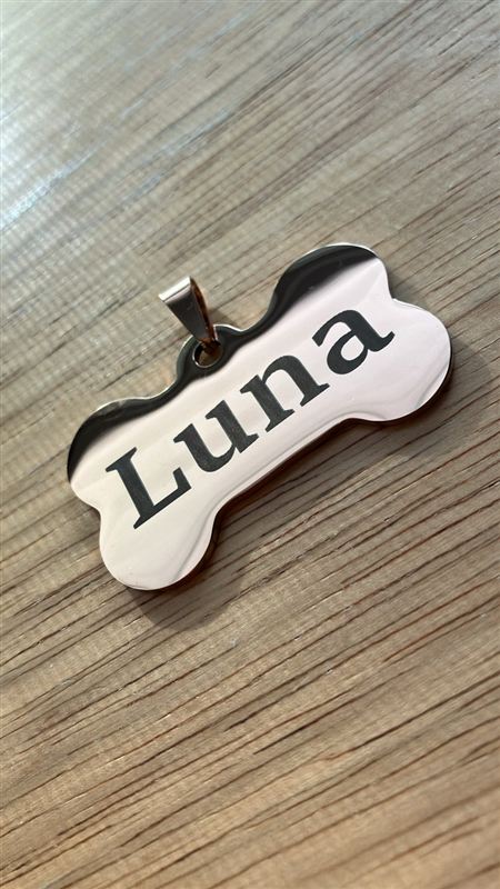 Médaillon pour chien gravé « Luna »